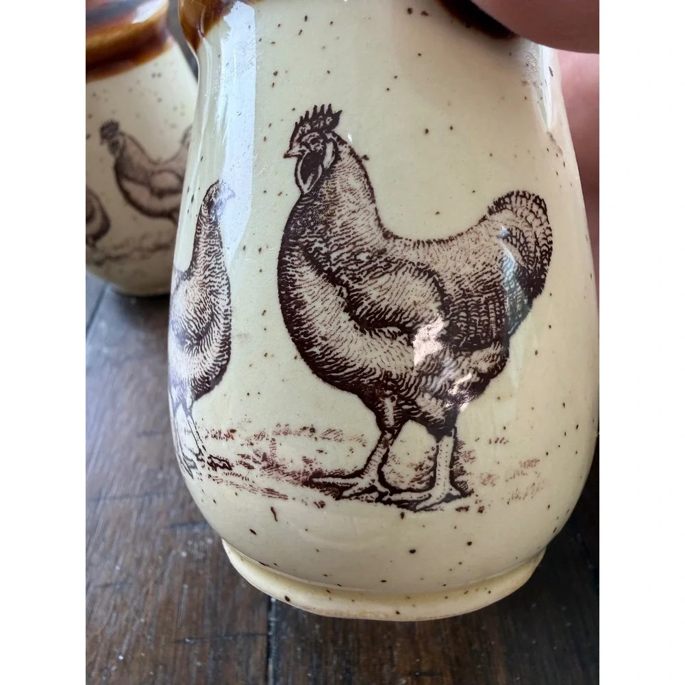 Vintage 1975 Country Road Rooster Salt and Pepper Shakers Farmhouse Japan Set